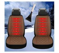 Universal warmth Leather Seat Covers Winter Waterproof Car Seat Covers Comes with snow shovel The best gift for driver friends in winter,brown-twopiece