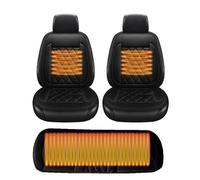 Universal warmth Leather Seat Covers Winter Waterproof Car Seat Covers Comes with snow shovel The best gift for driver friends in winter,Black-threepiece