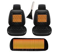 Universal warmth Seat Covers for Suv Winter Car Seat Covers Leather Comes with snow shovel The best gift for driver friends in winter,Black-threepiece