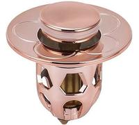 Universal Wash Basin Water Head Leaking Stopper, Stainless Steel Sink Drain Plug Stopper Wash Basin Bounce Drain Filter, Bounce Core Push-Type Converter Bathroom Kitchen Sink Anti Clogging (Rose Gold)
