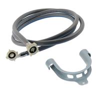 Universal Washing Machine Dishwasher Hose with Hose Support, Cold Water Hose Fill Inlet Pipe Feed Hose 2.5m Long + Hose Support