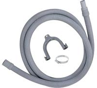 Universal Washing Machine Drain Hose Extension | 2.5m Grey Flexible Replacement Washing Machine Hose Extension with Right-Angle End (19mm / 21mm) for Efficient Water Flow.