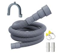 Universal Washing Machine Drain Hose Extension Kit, 3M Flexible Washing Machine Hose with a Washing Machine Waste Pipe Connector, 2 Clamps & U-Bracket for Dishwasher, Caravan Waste Pipe