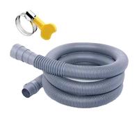 Universal Washing Machine Drain Hose Extension with Hose Clamp Flexible Corrugated Outlet Pipe Multi-Diameter Connection (1.2M Grey)