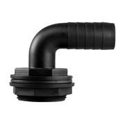 Universal Water Butt Connector Adapter - Tank Connector 90 Degree With Washer & Nut 2" BSPM to 1.25" Barb - for Water Tanks, Barrels, Rainwater Harvesting - Leak Proof Garden Hose Fitting