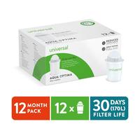 Universal Water Filter Cartridges Round Classic 12 Pack by Aqua Optima