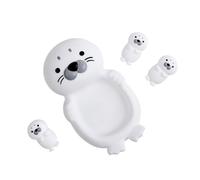 Universal Water Play Toys 3 Seal Bath Toys Easy To Clean Stackable Rubber Bath Toys 1 Seal And 3 Baby Seals Cute Floating Pool Toys Mqs856 (White, 19x11x6.7cm)