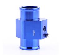 Universal Water Temperature Sensor Adapter Car Aluminum Water Temp Joint Pipe Hose Temperature Sensor Adapter Blue (34MM)