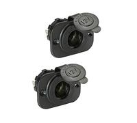 Universal Waterproof 12V-24V DC Cigarette Lighter Socket For Car Boat Motorcycle (2 Pack)
