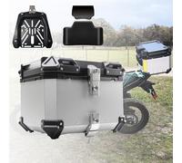 Universal Waterproof Aluminum Motorcycle Top Case - Secure Storage Box for Scooter Moped Quad - Travel Accessories nizer Heavy-Duty Silver Design