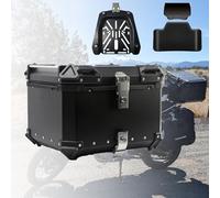 Universal Waterproof Motorcycle Top Case - Lockable 5L Aluminum Rear Storage Box for Scooter Moped Quad - Black Adventure Luggage for Travel and Storage