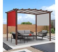 Universal Waterproof Pergola Canopy 5.2 x 2m Replacement Cover for Curved Pavilion Structures Red Outdoor Shade with 4 Fastening Straps