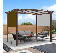 Universal Waterproof Pergola Cover 5.2 x 2m Replacement Canopy for Curved Pavilion Shade Protection with 4 Straps Coffee Color Outdoor Patio Shelter