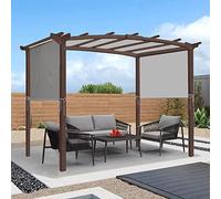 Universal Waterproof Pergola Cover 5.2 x 2m Replacement for Curved Pavilion Gray Shade Canopy with 4 Straps Perfect Outdoor Protection for Patios and Gardens