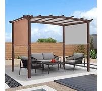 Universal Waterproof Pergola Cover Beige 5.2 x 2m Canopy for Curved Structures Replacement Roof with 4 Straps Perfect Outdoor Pavilion Protection