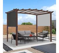 Universal Waterproof Pergola Cover Replacement Canopy for Curved Structures 5.2 x 2m Outdoor Pavilion Shade with 4 Straps Black Weather-Resistant Protection