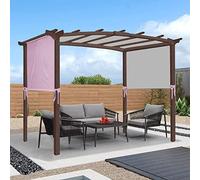 Universal Waterproof Pergola Cover Replacement Canopy for Curved Structures Pink Shade with 4 Straps 5.2 x 2m Pavilion Protection Outdoor Patio Decor