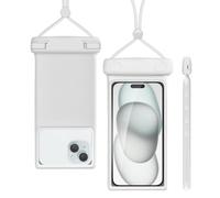 Universal Waterproof Phone Case with Lanyard, IP8X, Diving, Outdoor, Beach, Floating, Underwater, 17.8 cm, Beautiful Phone Case, Dry Bag, Dustproof for iPhone Mew (Duke White)