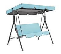 Universal Waterproof Swing Canopy & Seat Cover for Patio Swing - UV Protection Replacement Canopy for 2/3 Seater - Sky Blue 195x125cm + 150x50cm