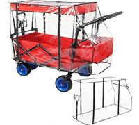 Universal Waterproof Wagon Raincover, Two-sided Zippers Clear PVC Rain Canopy with UV Protection, Windproof Design for Collapsible Carts, Strollers, Trolleys, Camping and Garden Use