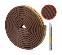 Universal Weather Stripping for Door and Window/Seal Strip D-Brown/Self-adhesive Tape for Doors/Silicone Rubber for Sliding Window/Thermal and Acoustic Insulation for Windows/Cutter Included