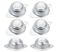 Universal Wheel Balls, 6 Pcs Transfer Bearing Casters Universal Roller Ball Unit Conveyor Roller, Castor Balls With Nylon Ball and 12 pcs Screws for Home, Sofas, Display Cabinets