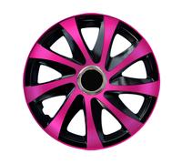Universal Wheel Covers 15 Inch NRM Drift Pink Black Set of 4