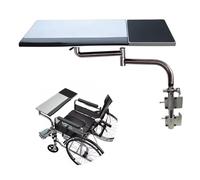 Universal Wheelchair Lap Tray Table, Portable Adjustable Angle Desk for Wheelchairs, Removable Wheelchair Lap Desk, Stable Steel Support Dinner Table(Silver)