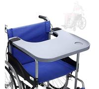 Universal Wheelchair Tray, ABS Removable Trays Table with 2 Drink Holders for Writing, Reading and Eating(Gray)