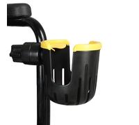 Universal Wheelchair Walker Cup Holder - Drink Holder with Mug Handle Slots for Scooter, Rollator, Stroller Adjustable Clamp Mount for Bottles, Mugs, Tumblers - Tool-Free Install for Seniors, Rehab