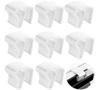 Universal Window Blind Clamp Brackets,8 Pack No Drill No Screws Mounting Supports,for Aluminium,Wood Plastic Blinds,Heavy Duty Adjustable Frame Clamps,DIY White Plastic Blind Clips