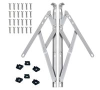 Universal Window Hinge Kit, Pair of 16 inch (405mm) Window Stays/Friction Hinges Double Glazing Friction Stay PVC 17mm Stack uPVC Window Friction Stay Hinges Top Hung/Side Hung