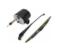 Universal Wiper Motor, 400mm Wipers, with Arm and Blade, 105° Wiping Range, Suitable for Tractors, Boats, RVs, etc, Black