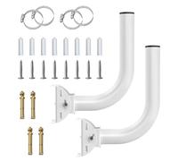 Universal Wireless Bridge Bracket Mount, 2-Pack J Pole Mounts for Outdoor Antenna, Wall-Mounted Bracket for AP Access Point, Security Camera, Building-to-Building Mount