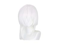 Universal Wolf Tail Cosplay Wig, Extended Hair End Face Framing Short, Warmth Lmpervious Fiber Multi Colors(White)