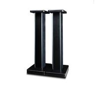 Universal Wood Grain Speaker Stands - Pair of Floor Mounts with Hidden Cable Management & Sand Filling for Home Audio/Visual Systems - Enhance Sound Quality & Aesthetics