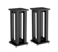Universal Wooden Floor Speaker Stands Adjustable Height for Bookshelf and Subwoofer Speakers, Sturdy Base Enhances Audio Quality in Home Theater and Music Rooms