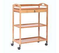 Universal Wooden Rolling Bar Cart with Brake Wheels - Versatile Serving Trolley for Dining Room Hotel & Club - Perfect Storage Cart for Entertaining & Events