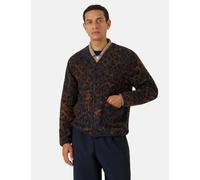 Universal Works Cardigan (Night Leopard) - Dark Navy/Brown - Navy Blue / S