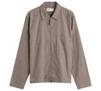 Universal Works Men's Brushed Flannel Zip Shirt Brown