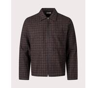 Universal Works Mens Cedar Check Zip Shirt - Colour: Brown - Size: Small