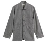 Universal Works Men's Hickory Stripe Original Bakers Jacket Indigo