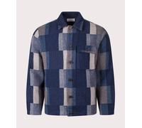Universal Works Mens Japanese Patchwork Tech Overshirt - Colour: Navy - Size: Small