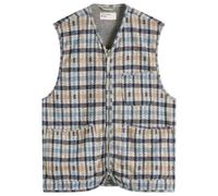 Universal Works Men's Summer Check Zip Gilet Brown/Blue