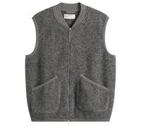 Universal Works Men's Wool Fleece Zip Waistcoat Grey Marl XL
