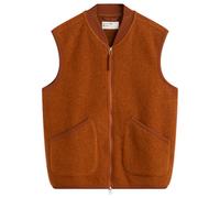 Universal Works Men's Wool Fleece Zip Waistcoat Rust