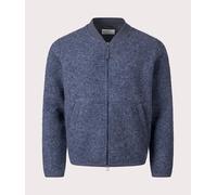 Universal Works Mens Wool Zip Bomber Jacket - Colour: Slate Blue - Size: Small Small