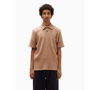 Universal Works Newlyn Fluro Polo Shirt - Summer Oak/Pink - Khaki / L