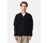 Universal Works Zip Bomber Jacket (Wool Fleece) - Black - Black / XL