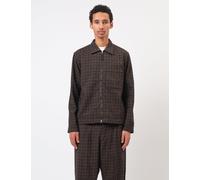 Universal Works Zip Shirt (Cedar Check) - Brown - Brown / L